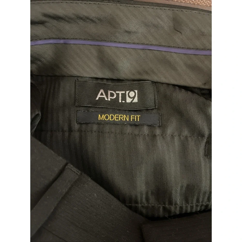 Mens APT 9 Black Pleated‎ Dress Pants W30 L32 Polyester Pockets Teenage Boy